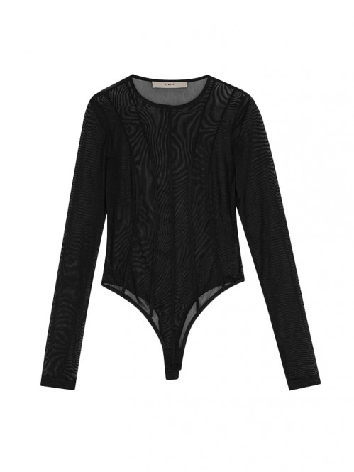 Bodysuit with cutlines black 