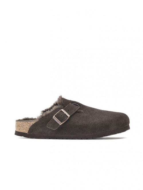 Boston shearling suede sandals mocca 