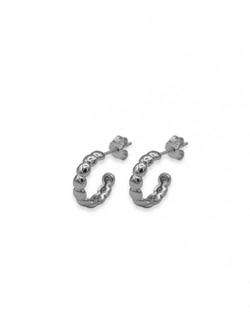 Bubbly puffin hoops silver 