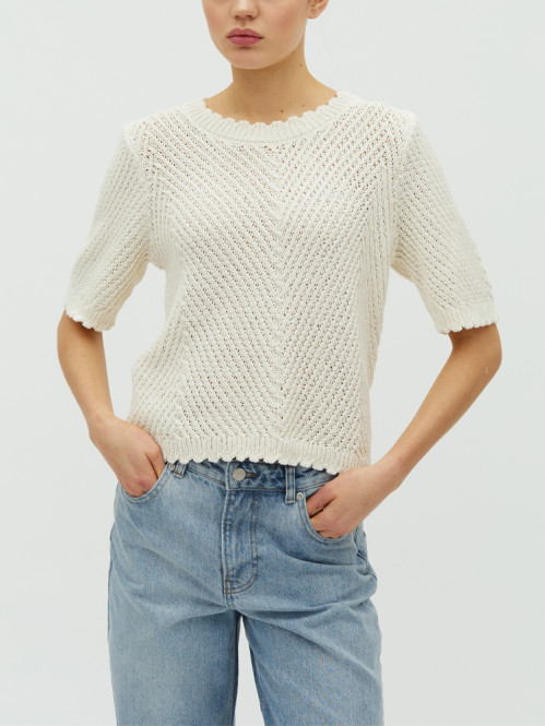 Carla-m eloven knit shirt sugar L