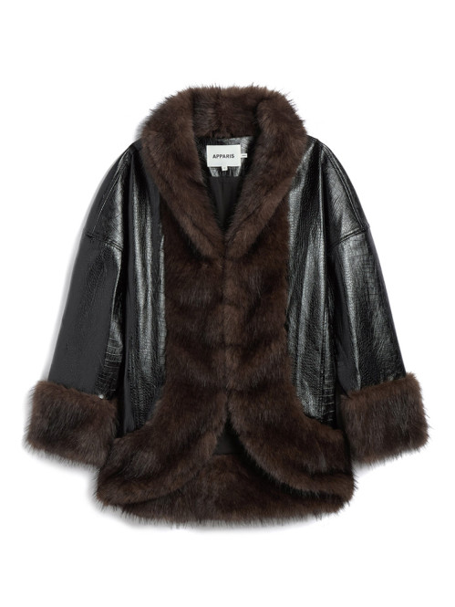 Carrie croc coat black 