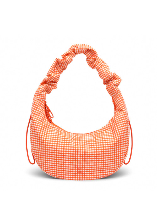 Moon bag ruffle vichy hot coral 