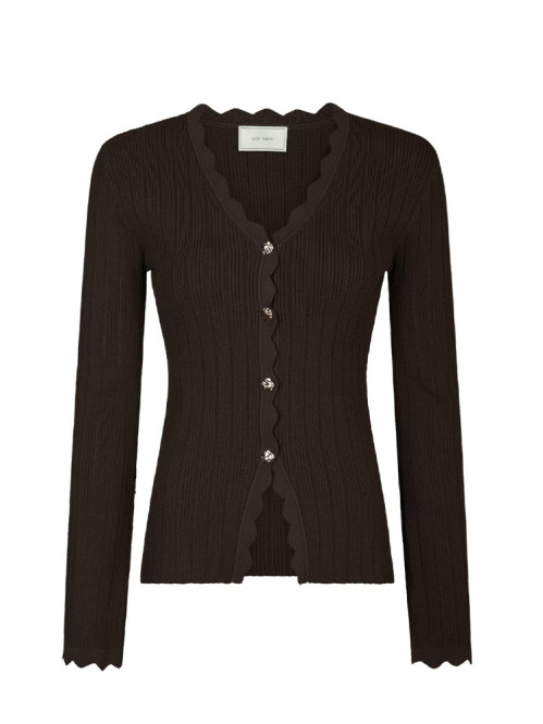 Clara stitch knit blouse dark brown L
