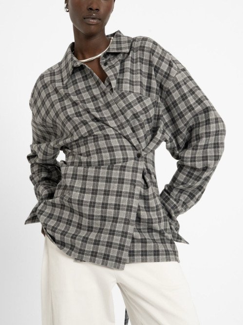 Cleah shirt grey checked 