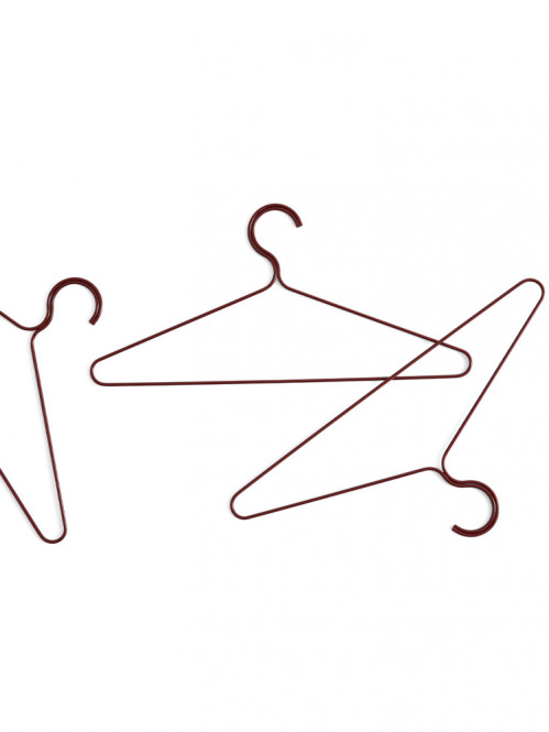 Colour hanger set of 3 maroon red 
