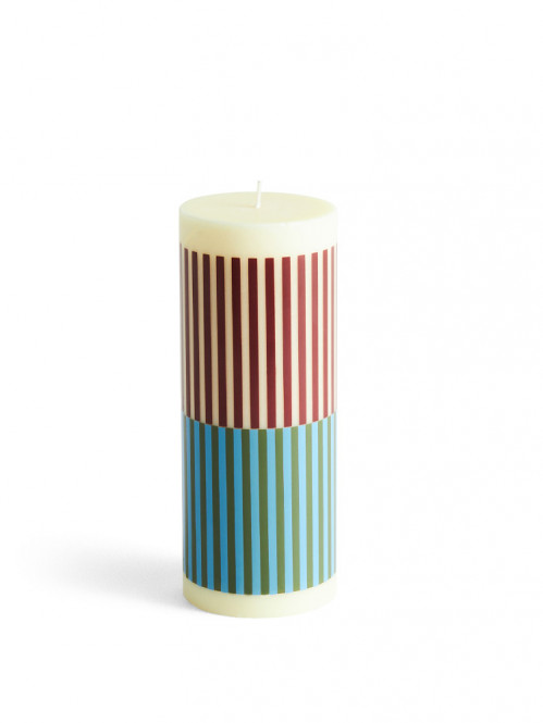 Column candle m yellow brown lt blue army 
