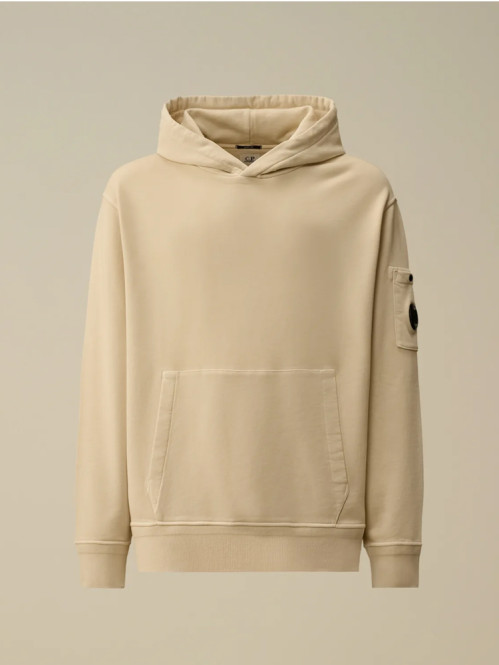 Cotton diagonal fleece hoodie frozen dew 
