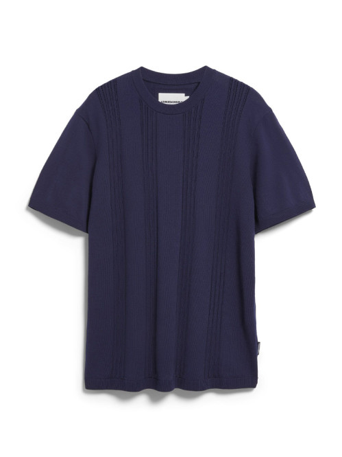 Cotton knit t-shirt tinted navy 