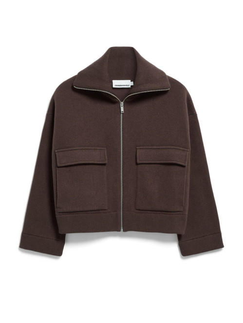 Cotton wool knit jacket claystone 