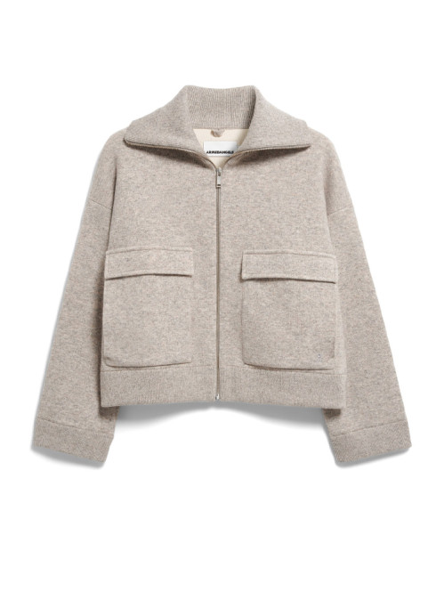 Cotton wool knit jacket dk honey mel 