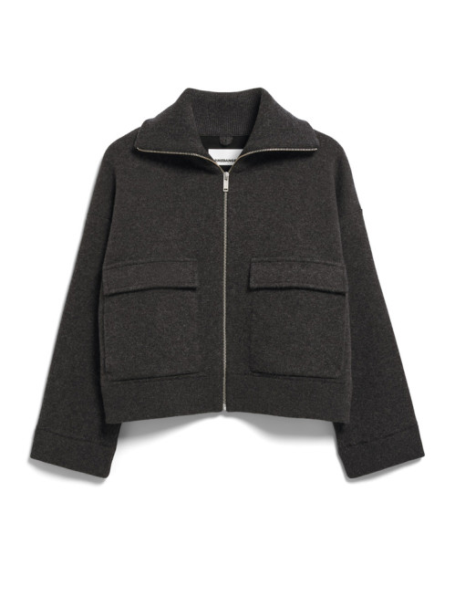 Cotton wool knit jacket steel mel XS