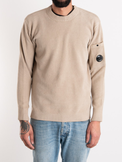 Chenille cotton lens pullover vin khaki 