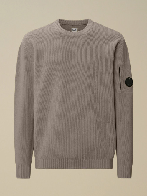 Crew neck chenille cotton knit fallen rock 