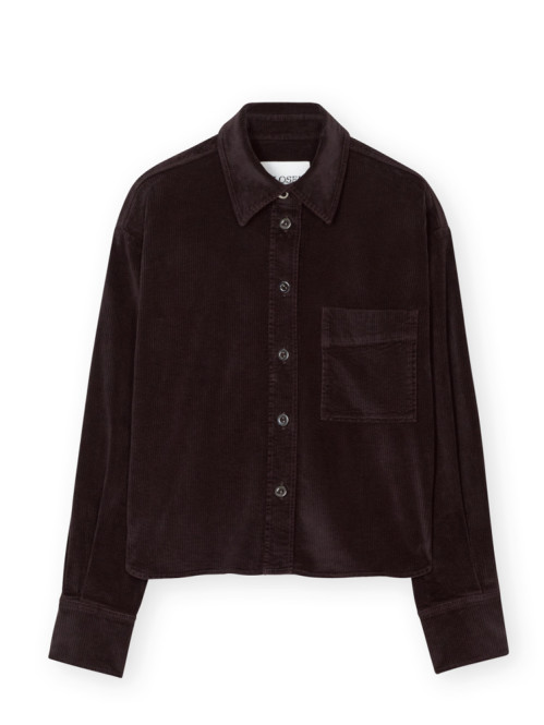Cropped oversized shirt cndr brown 