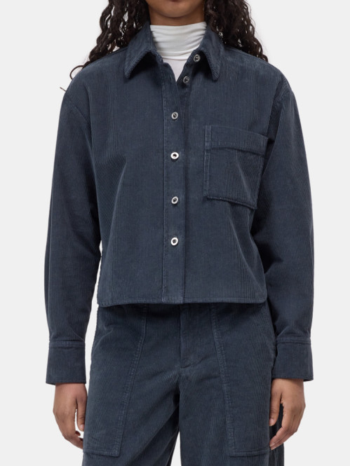 Cropped oversized shirt storm blue 