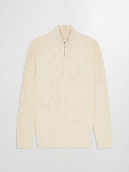 Danny half zip pullover ivory 
