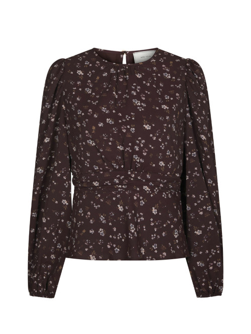 Delphine flowerbunch blouse choco plum 