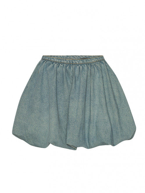 Denim balloon skirt beige blue denim 