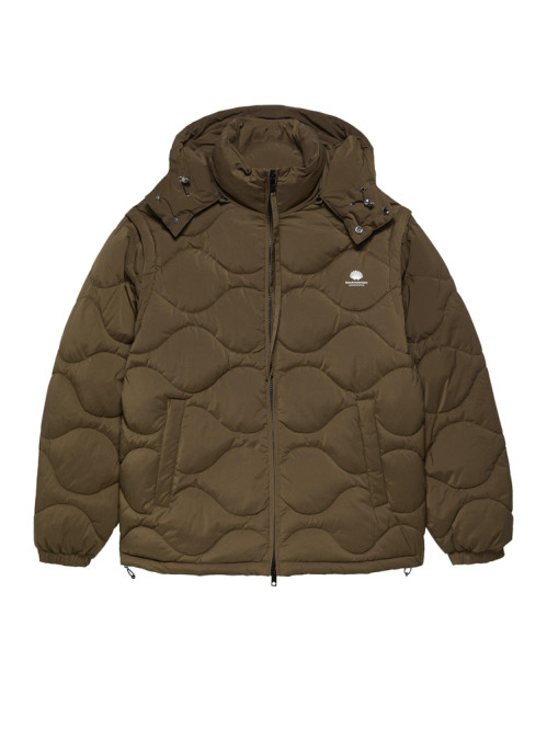 Detachable sleeves jacket brown 