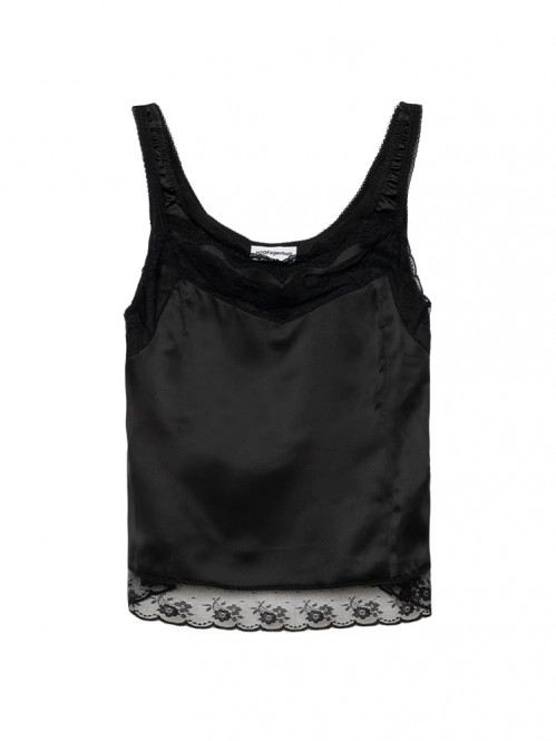 Double lace top black 