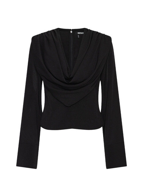 Draped blouse black 