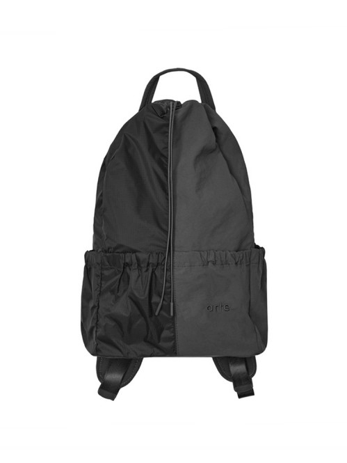 Drawstring nylon backpack black 