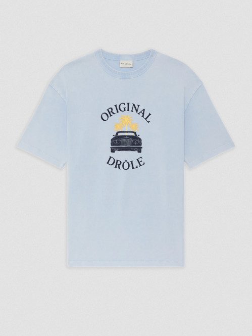 Drole car palms t-shirt baby blue 