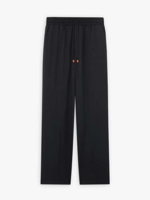 Elastic waist pantsa black 