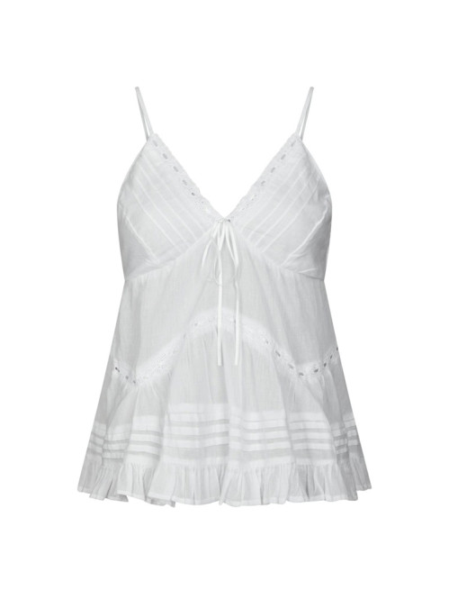 Elvena s voile top white 