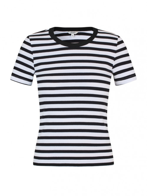 Evelyn stripe t-shirt blk wht 