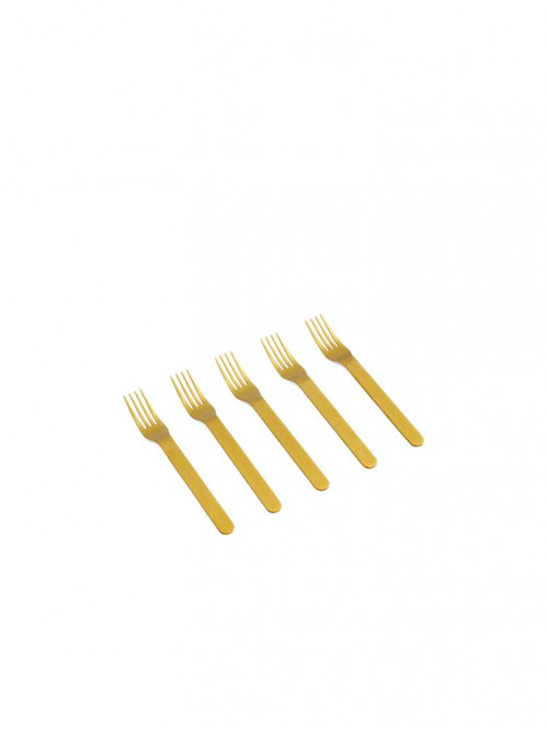 Everyday fork set of 5 golden 