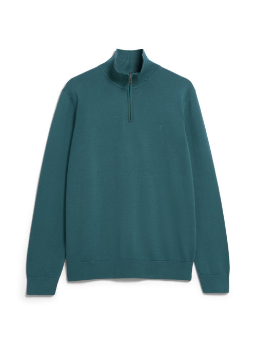 Faabes zip knit sweater petrol 