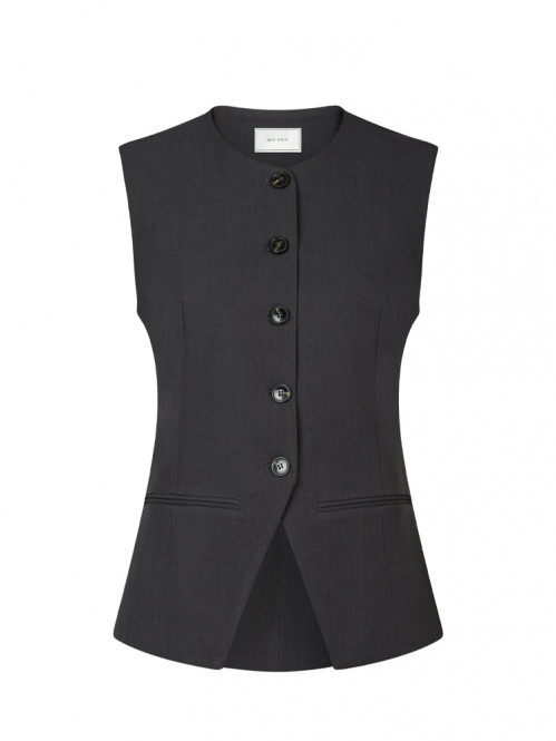 Fabia structure waistcoat dk grey 