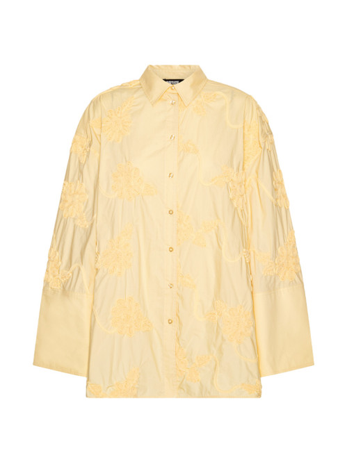 Flower oversized shirt italian straw 