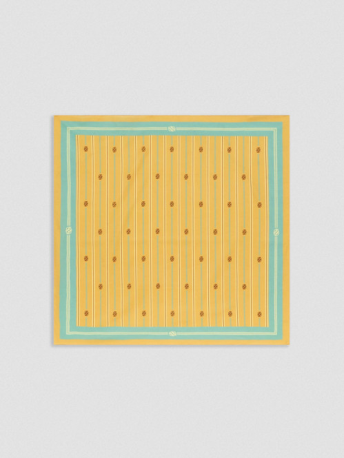 Foulard rayure monogram mustard 