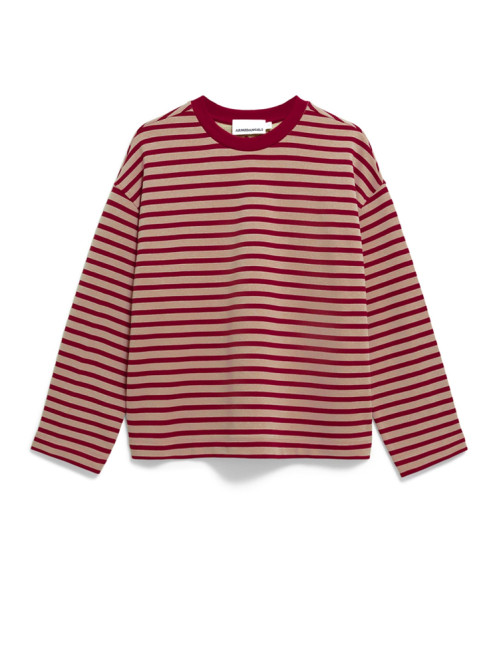 Frankaa maarlen stripe sweat velvet red 