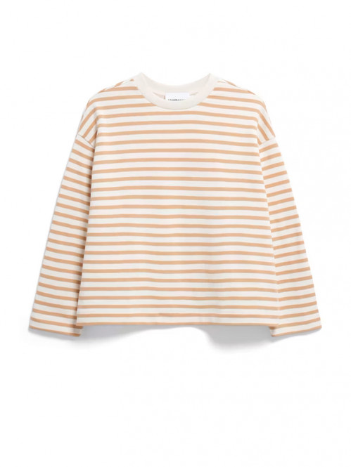 Frankaa stripe sweatshirt undyed beige 