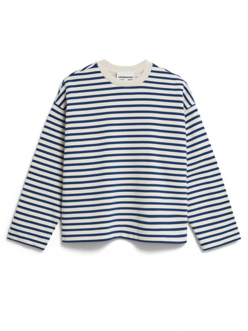 Frankaa stripe sweatshirt undyed lapsis blue 