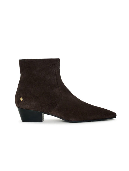 Freya flat boots dark brown suede 