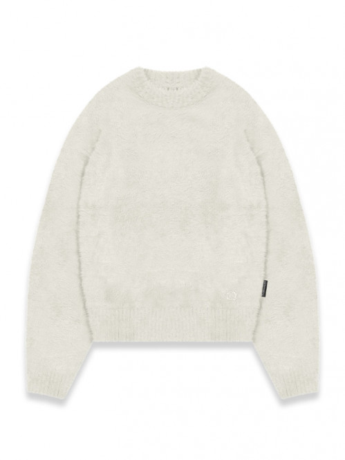 Essential furry knit sweater cream 