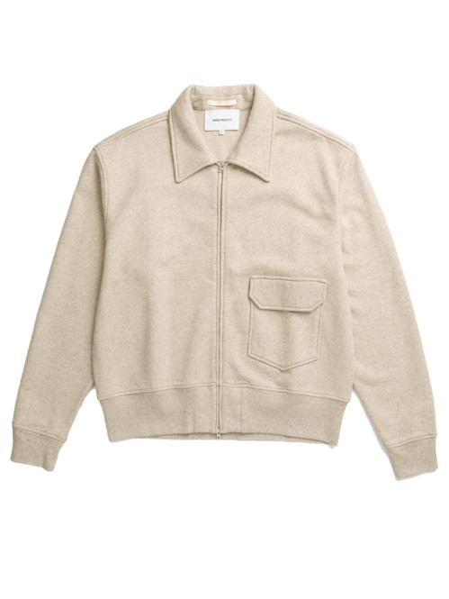 Fynshav cotton linen loopback jacket natural 