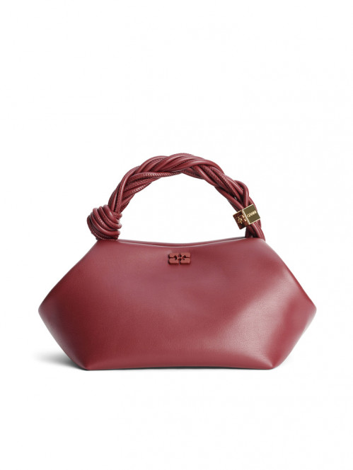 Ganni bou bag small burgundy OS