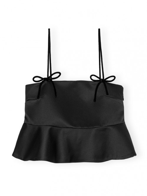 Duchesse satin top black 