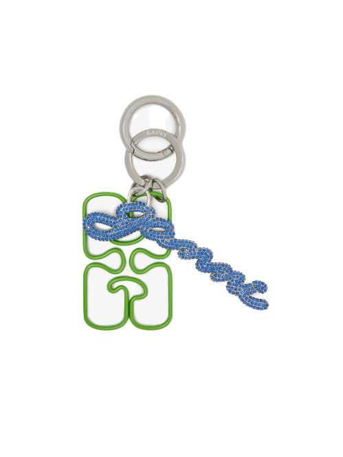 Ganni strass keyring flash green 