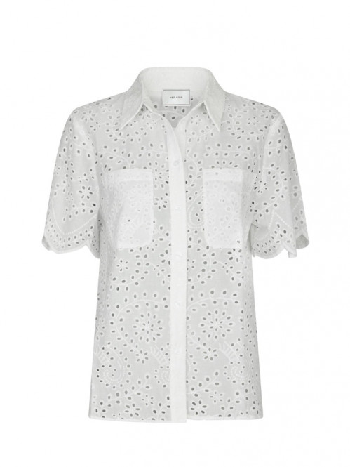 Gessie embroidery shirt white 