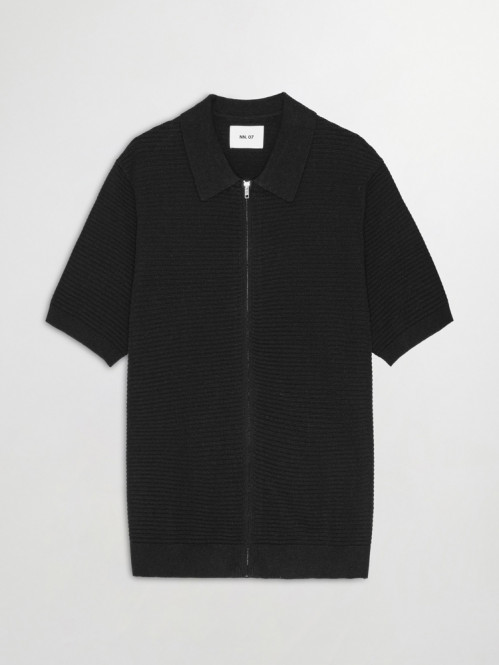 Gustav full zip shirt black 