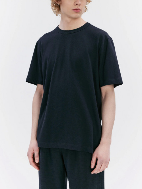 Hadar linen mix t-shirt dk navy 