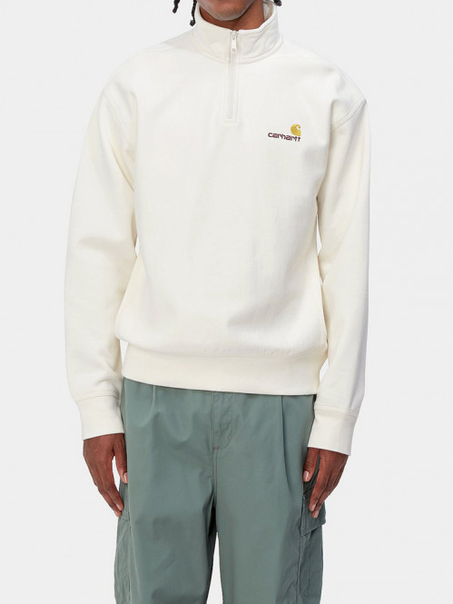 Half zip american script sweat wax 