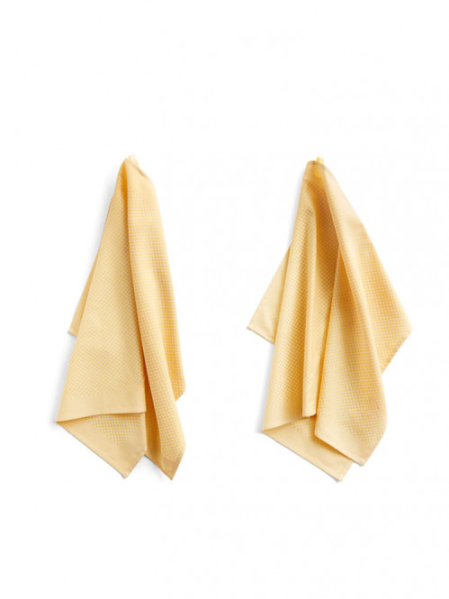 Tea towel dash grid 2pcs yellow 