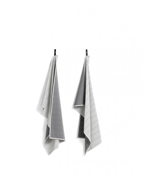 HAYTea towel dash grid 2pcs grey